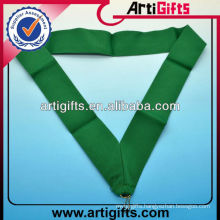 Green color polyester medal strap plain lanyard